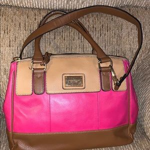 Tignanello Pink Tan Leather Purse